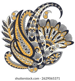 Paisley Floral oriental ethnic Pattern. Vector Damask Ornament