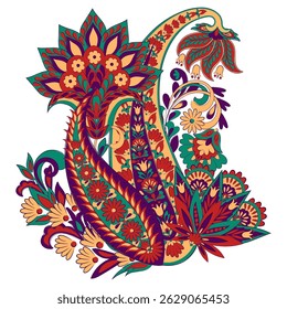 Paisley Floral oriental ethnic Pattern. Vector Damask Ornament
