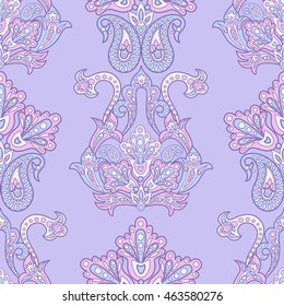 Paisley Floral oriental ethnic Pattern. Seamless Arabic Ornament. Ornamental motifs of the Indian fabric patterns.