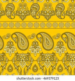 Paisley Floral oriental ethnic Pattern. Seamless Arabic Ornament. Ornamental motifs of the Indian fabric patterns.