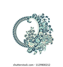Paisley Floral oriental Isolated Pattern