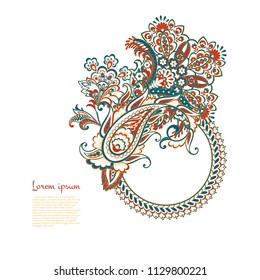 Paisley Floral oriental Isolated Pattern