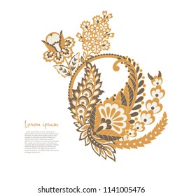 Paisley Floral oriental Isolated Pattern