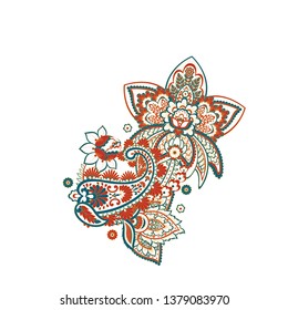 Paisley Floral oriental Isolated Pattern
