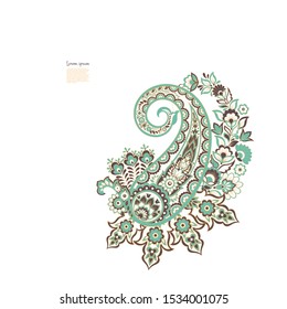 Paisley Floral oriental Isolated Pattern
