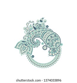 Paisley Floral oriental Vector Isolated Pattern