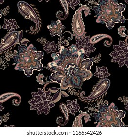 paisley floral ornamental pattern