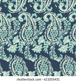 Paisley Floral ornamental Pattern. Seamless Arabic Ornament. Ornamental motifs of the Indian fabric patterns.