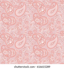 Paisley Floral ornamental Pattern. Seamless Arabic Ornament. Ornamental motifs of the Indian fabric patterns.
