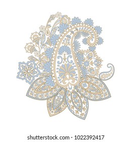 paisley floral pattern. damask vector Illustration