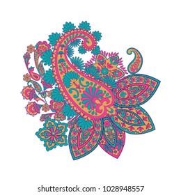 paisley floral pattern. damask vector Illustration