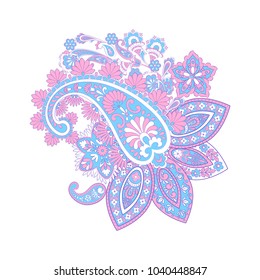 paisley floral pattern. damask vector Illustration