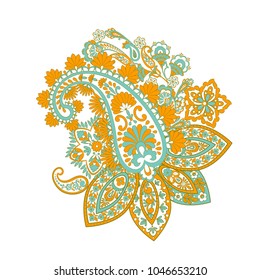 paisley floral pattern. damask vector Illustration