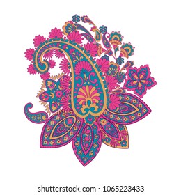paisley floral pattern. damask vector Illustration