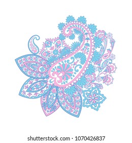 paisley floral pattern. damask vector Illustration