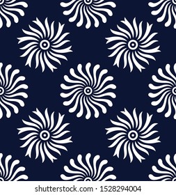 Paisley Floral Pattern on Black background