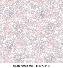 Paisley floral seamless pattern