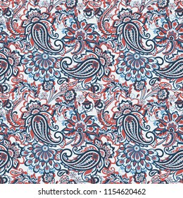 Paisley floral seamless pattern