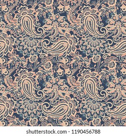 Paisley floral seamless pattern