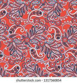Paisley floral seamless pattern