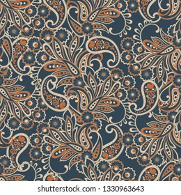 Paisley floral seamless pattern