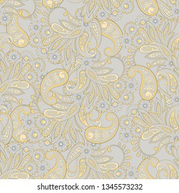 Paisley floral seamless pattern