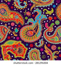 Paisley floral seamless pattern