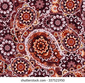 Paisley floral seamless pattern