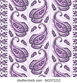 Paisley floral seamless pattern