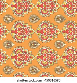 Paisley floral seamless pattern