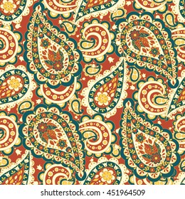 Paisley floral seamless pattern