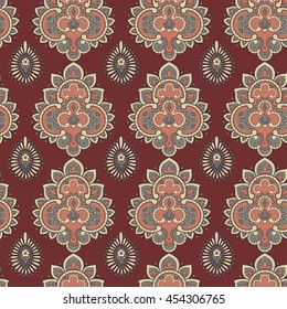 Paisley floral seamless pattern