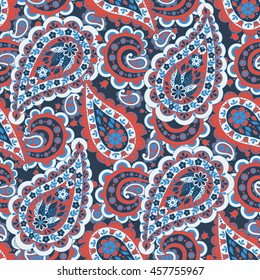 Paisley floral seamless pattern