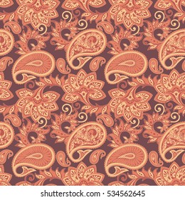 Paisley floral seamless pattern