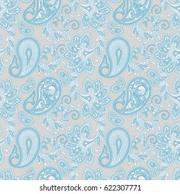 Paisley floral seamless pattern