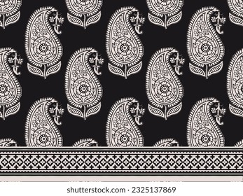 PAISLEY FLORAL SEAMLESS PATTERN ALL OVER PRINT VECTOR ILLUSTRATION