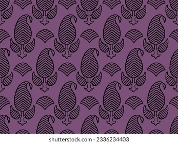 PAISLEY FLORAL SEAMLESS PATTERN ALL OVER PRINT VECTOR ILLUSTRATION