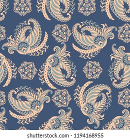 Paisley floral seamless vector pattern