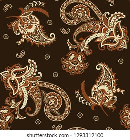 Paisley floral seamless vector pattern