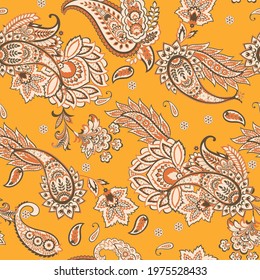 Paisley floral seamless vector pattern