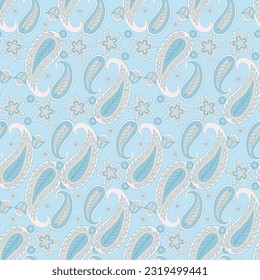 paisley floral vector illustration in damask style. seamless background