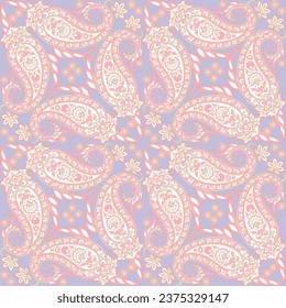 paisley floral vector illustration in damask style. seamless background