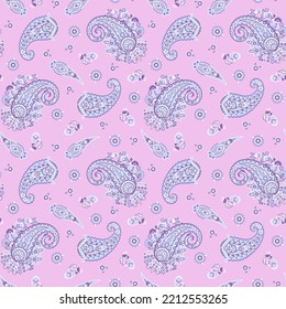Patrón de vectores florales Paisley. Fondo textil asiático sin inconvenientes