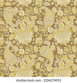 Patrón de vectores florales Paisley. Fondo textil asiático sin inconvenientes