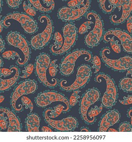 Patrón de vectores florales Paisley. Fondo textil asiático sin inconvenientes