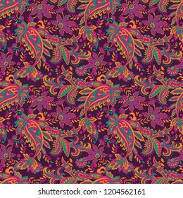 Paisley floral vector  seamless pattern