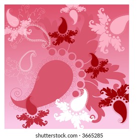 paisley flower background vector