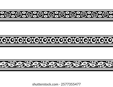 Paisley Flower border Design for Embroidery