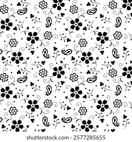 Paisley Flower Design pattern For background, wallpaper.