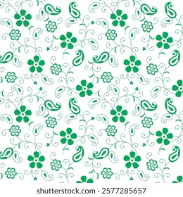 Paisley Flower Design pattern For background, wallpaper.